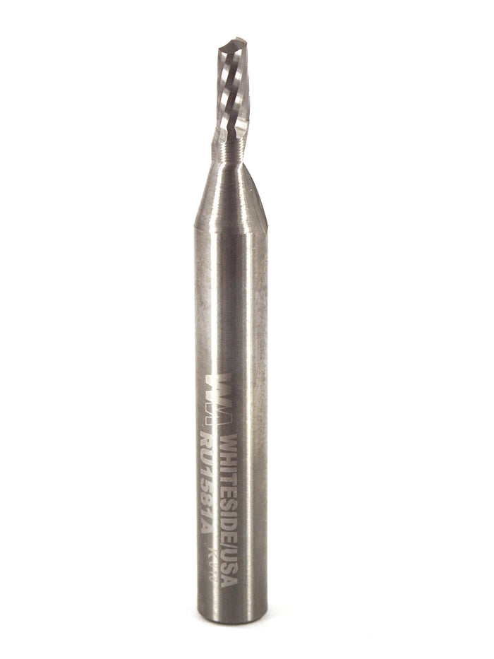 Whiteside RU1581A O-Flute Up Cut Spiral - 1/8" CD x 1/4" CL x 1/4" Shank - official product photo