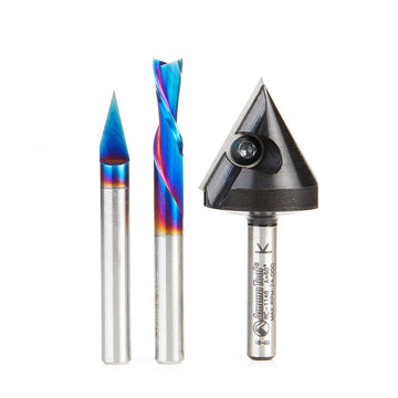 Amana Tool AMS-113 Kit de démarrage CNC 3 pièces queue de 1/4″