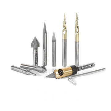 Amana Tool AMS-128 8Pc CNC V Carving Set 1/4″Shnk
