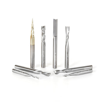 Amana Tool AMS-137 Ensemble de 8 pièces de frappe 1/4 pour collection CNC