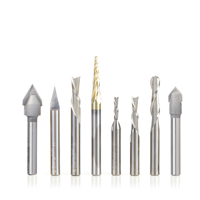 Amana Tool AMS-289 8Pc General Purpose CNC 1/4"Sk - CNC Router Store