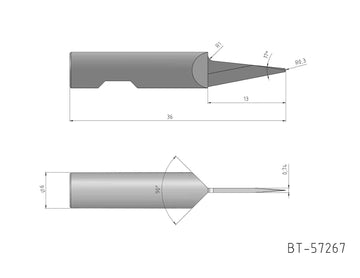 BT-57267 - Round Shank Knife Blade, single-edged, oscillating, rounded tip