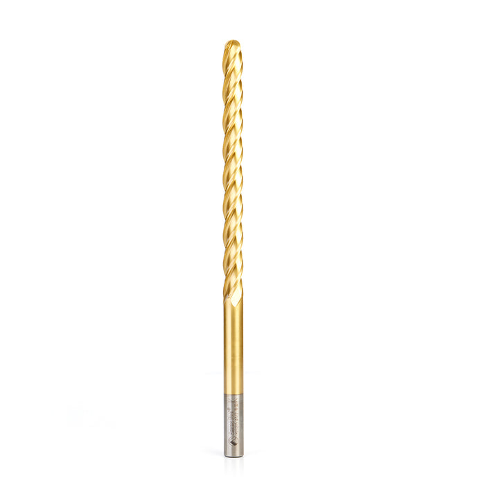 Amana Tool HSS1205 Foam Cutting Ball End 1/2 D x 1/4 R x 6 CH x 1/2 SHK x 10 Inch Long Extended Reach CNC High Speed Ste