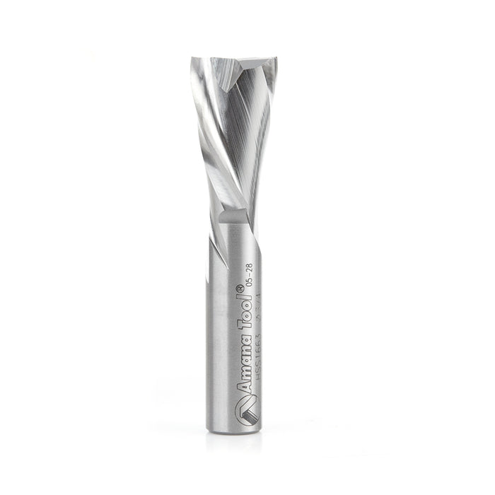 Amana Tool HSS1663 HSS Spiral Aluminum Cutting Double Flute Down-Cut 3/4 D x 1-1/4 CH x 1/2 SHK 3-1/4 Inch Long Router B