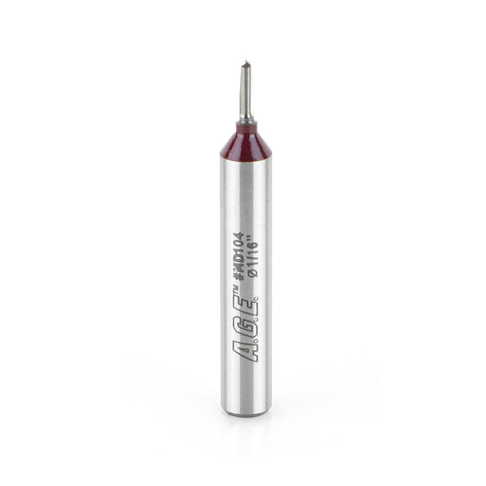 Amana Tool A.G.E.® MD104 Straight Router Bit - 1/16″ Dia, 1/4″ Shank