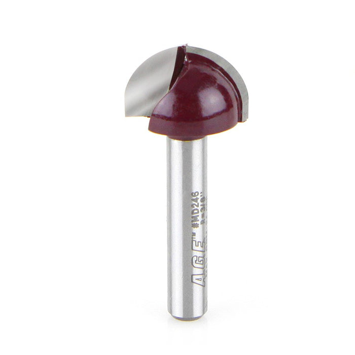 Amana Tool A.G.E.® MD246 Core Box Router Bit - 3/8″ Radius, 1/4″ Shank