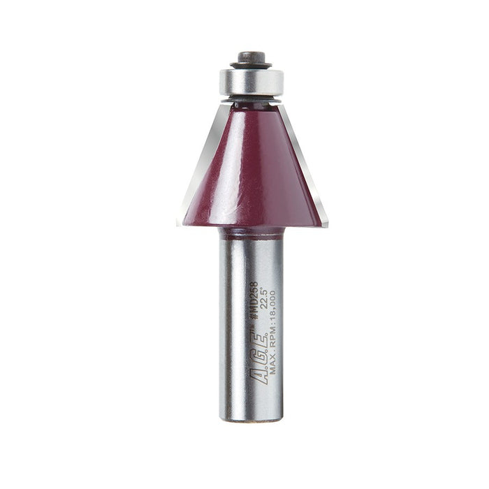 Amana Tool A.G.E.® MD258 Chamfer Router Bit - 22-1/2°, 1/2″ Shank