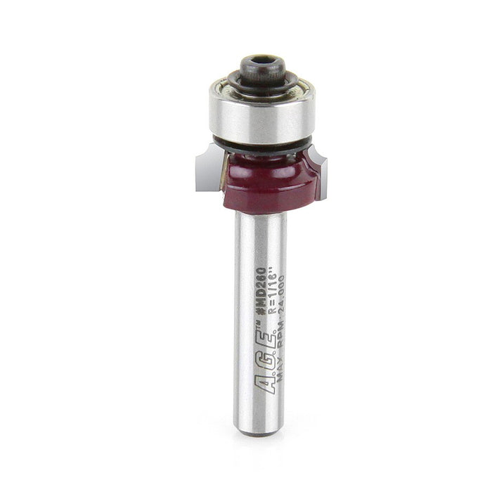 Amana Tool A.G.E.® MD260 Corner Round / Beading Router Bit - 1/16″ Radius