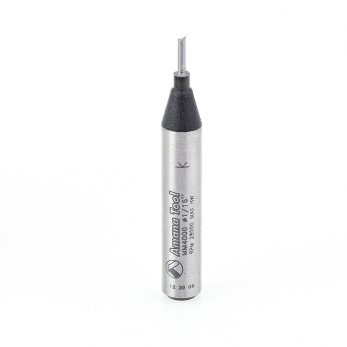 Amana Tool MM4000 Carbide Tipped Miniature Plunging 1/16 D x 7/32 CH x 1/4 Inch SHK Router Bit