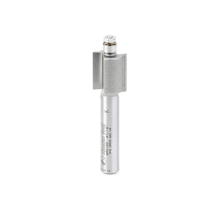 Amana Tool MR0100 Miniature 7/16 D Rabbet with 3/16 D Ball Bearing x 1/2 CH x 1/4 Inch SHK Carbide Tipped Router Bit