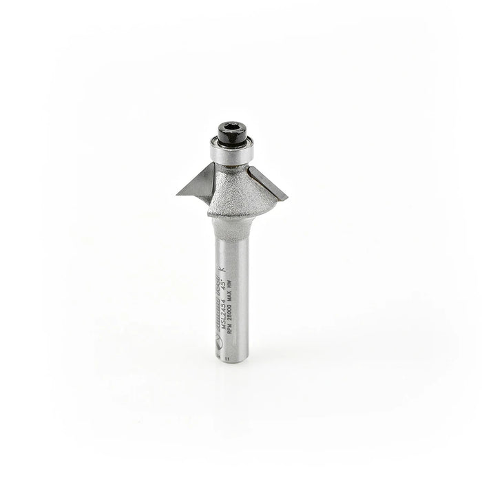 Amana Tool MSL2454 Carbide Tipped Miniature Chamfer 45 Deg Angle x 25/32 D x 1/4 CH x 1/4 Inch SHK Router Bit