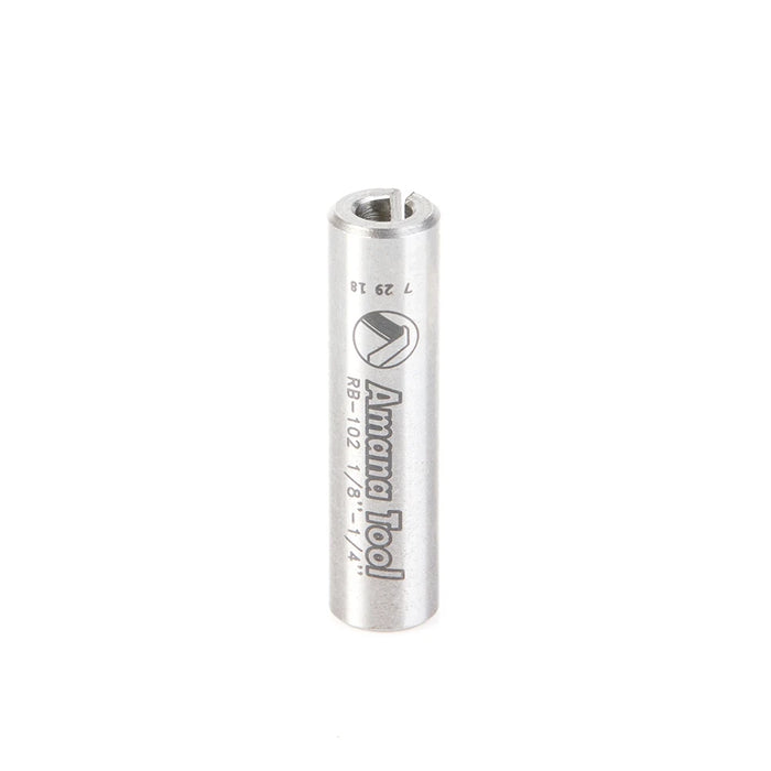 Amana Tool RB-102 High Precision Steel Router Collet Reducer 1/4 Overall D x 1/8 Inner D x 1 Inch Long