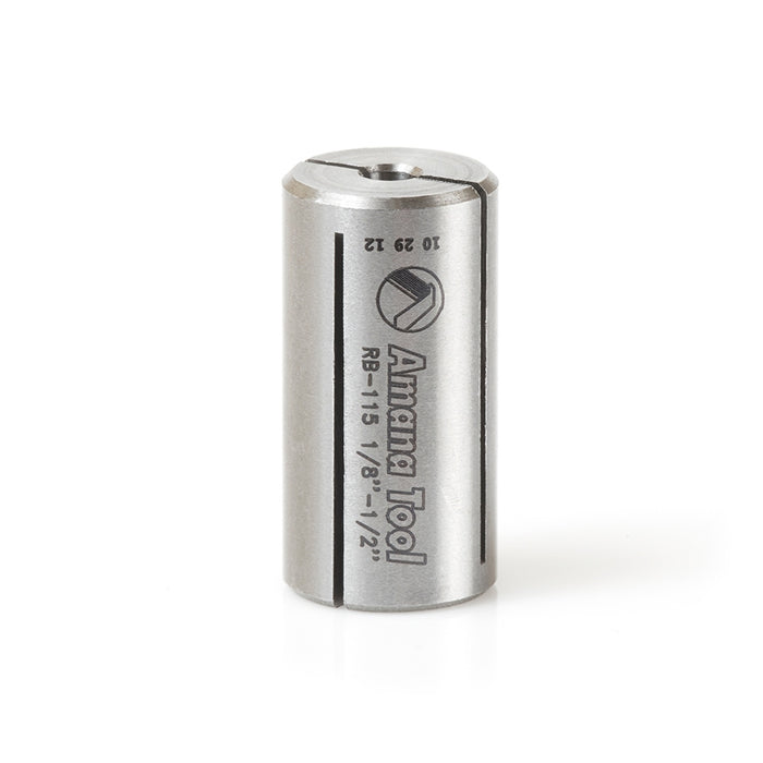 Amana Tool RB-115 High Precision Steel Router Collet Reducer 1/2 Overall D x 1/8 Inner D x 1 Inch Long