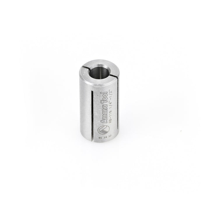 Amana Tool RB-116 High Precision Steel Router Collet Reducer 1/2 Overall D x 1/4 Inner D x 1 Inch Long