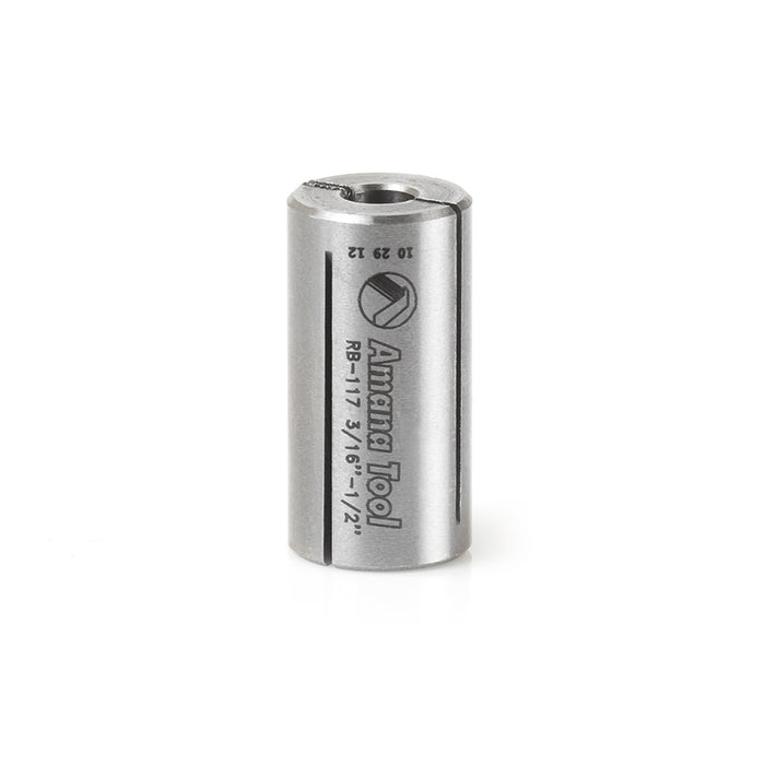 Amana Tool RB-117 High Precision Steel Router Collet Reducer 1/2 Overall D x 3/16 Inner D x 1 Inch Long