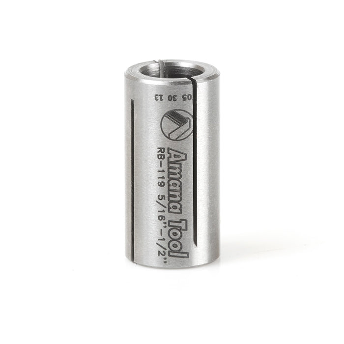 Amana Tool RB-119 High Precision Steel Router Collet Reducer 1/2 Overall D x 5/16 Inner D x 1 Inch Long