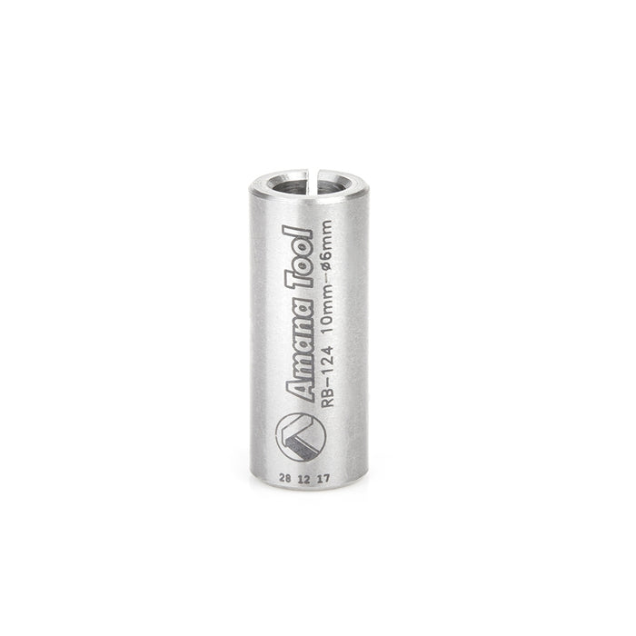 Amana Tool RB-124 High Precision Steel Router Collet Reducer 10mm Overall D x 6mm Inner D x 25mm Long