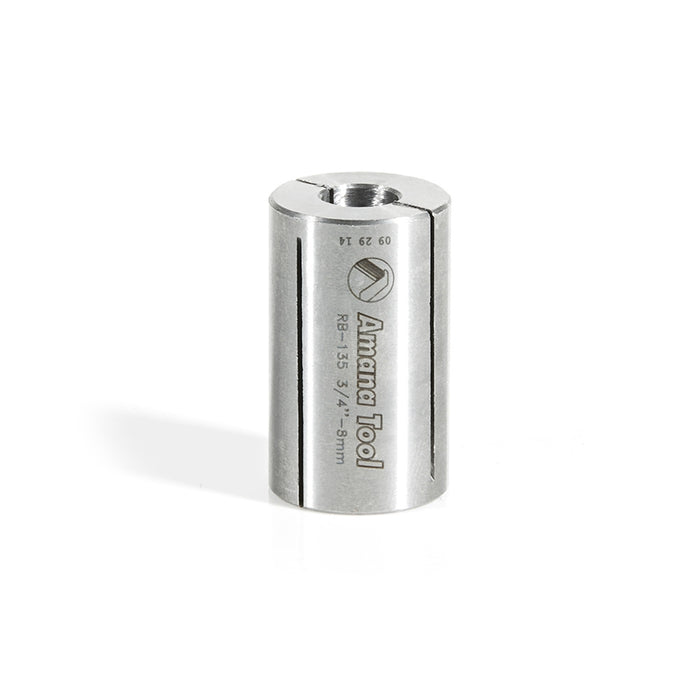 Amana Tool RB-135 High Precision Steel Router Collet Reducer 3/4 Inch Overall D x 8mm Inner D x 1-1/4 Inch Long