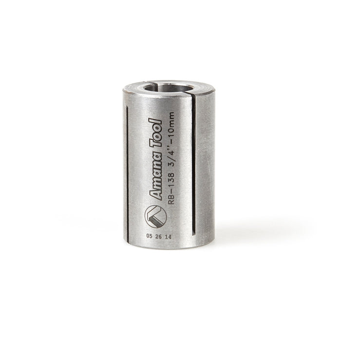 Amana Tool RB-138 High Precision Steel Router Collet Reducer 3/4 Overall D x 10mm Inner D x 1-1/4 Inch Long