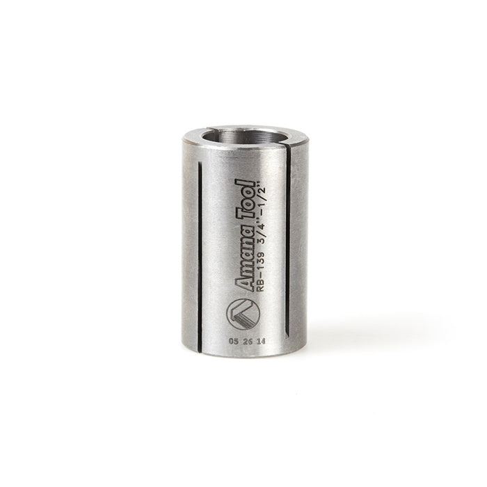 Amana Tool RB-139 High Precision Steel Router Collet Reducer 3/4 Overall D x 1/2 Inner D x 1-1/4 Inch Long