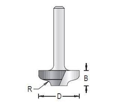 Dimar 124RX-XX Series Flat Ogee Bits- Plunge Type, 2 Flutes