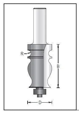 Dimar 156R8-28 Edge Forming Bit, 2 Flutes