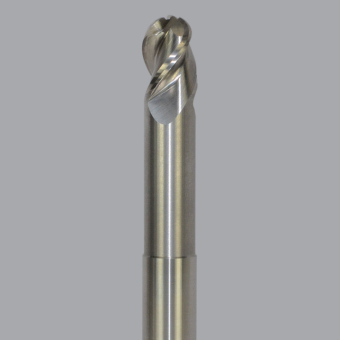Onsrud Aluminum Finisher (AF) Series Solid Carbide CNC Router Bit end mill, 3 flute, ballnose, standard length, necked