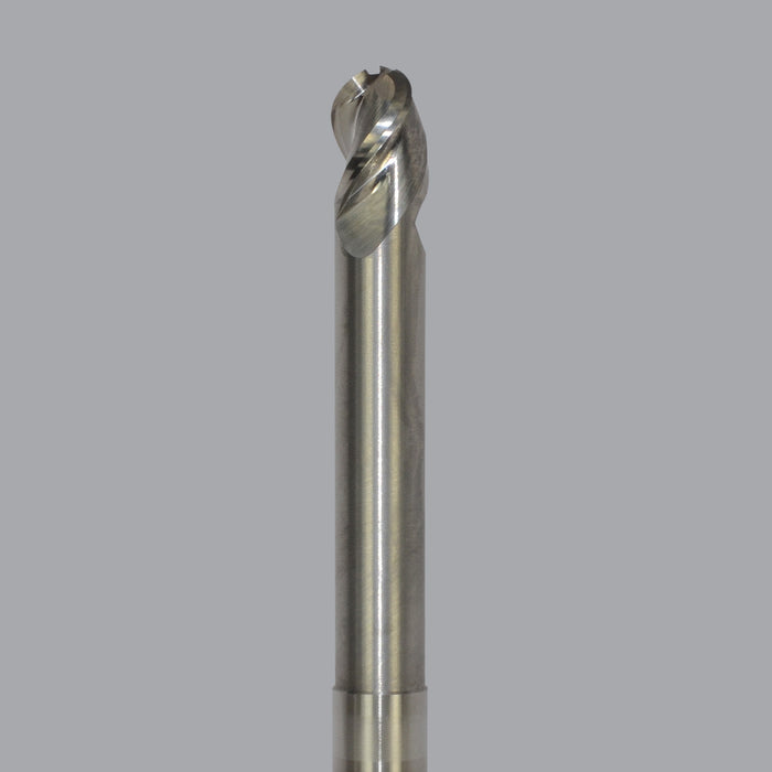 Onsrud Aluminum Finisher (AF) Series Solid Carbide CNC Router Bit end mill, 3 flute, ballnose, medium length, necked