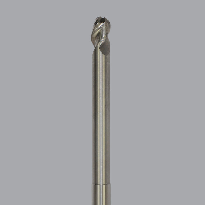 Onsrud Aluminum Finisher (AF) Series Solid Carbide CNC Router Bit end mill, 3 flute, ballnose, long length, necked