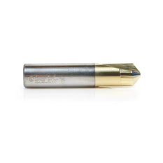 Amana 45785 Carbide V-Groove 108 Deg. 0.090 Inch Tip Width x 5/32 x 1/2 Dia. x 1/2 Inch Shank ZrN Coated Router Bit - CNC Router Store