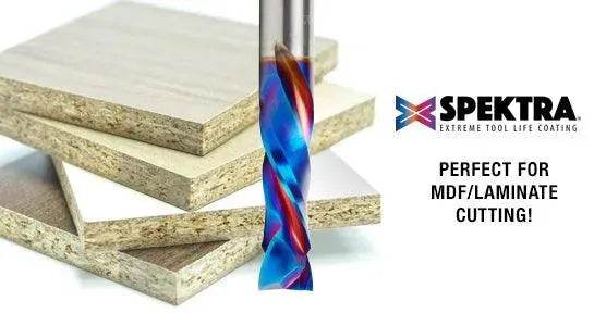 Amana 46170-K CNC Solid Carbide Spektra™ Coated Compression Spiral 1/4 Dia x 7/8 x 1/4 Inch Shank, 2 Flutes-UPCUT - CNC Router Store
