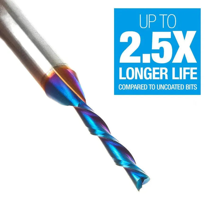 Amana 46225-K Solid Carbide Spektra™ Extreme Tool Life Coated Spiral Plunge 1/8 Dia x 13/16 x 1/4 Inch Shank - CNC Router Store
