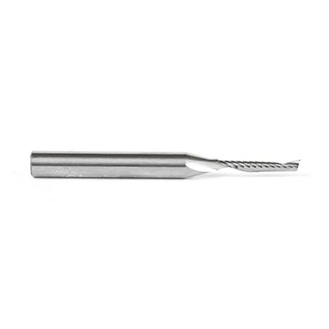 Amana 51446 Solid Carbide CNC Spiral 'O' Single Flute, Plastic Cutting 1/8 Dia x 3/4 x 1/4 Shank x 2-1/2 Inch Long Up-Cut Router Bit