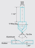 Belin 99160 Series Special Cutter for Aluminum Composite 2 Flute V-Bit for Bending 90º