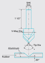 Belin 99160 Series Special Cutter for Aluminum Composite 2 Flute V-Bit for Bending 90º - CNC Router Store