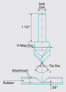 Belin 99160 Series Special Cutter for Aluminum Composite 2 Flute V-Bit for Bending 90º - CNC Router Store