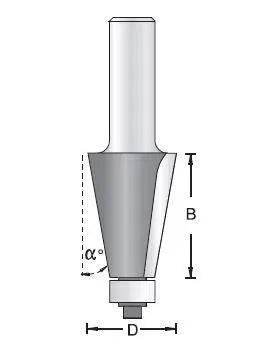 Dimar 102R8-X Series Bevel Bits with Ball Bearing Guide, 2 Flutes
