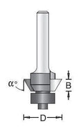 Dimar 102RBX-X Series Bevel Trim Bits with Ball Bearing Guide, 2 Flutes