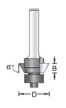 Dimar 102RBX-X Series Bevel Trim Bits with Ball Bearing Guide, 2 Flutes