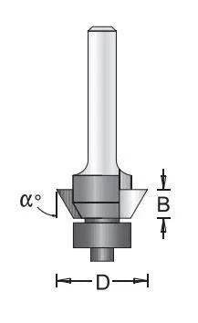 Dimar 102RBX-X Series Bevel Trim Bits with Ball Bearing Guide, 2 Flutes