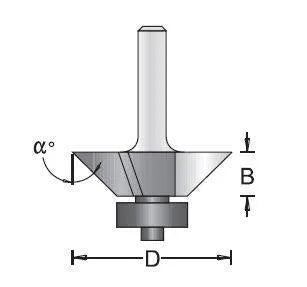 Dimar 102RR4-X Series Bevel Trim Bits with Ball Bearing Guide, 3 Flutes