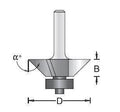 Dimar 102RR4-X Series Bevel Trim Bits with Ball Bearing Guide, 3 Flutes