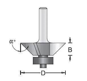 Dimar 102RR4-X Series Bevel Trim Bits with Ball Bearing Guide, 3 Flutes