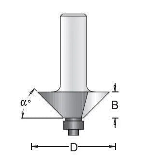 Dimar 102RX-X Series Chamfer Bits with Ball Bearing Guide, 2 Flutes