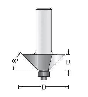Dimar 102RX-X Series Chamfer Bits with Ball Bearing Guide, 2 Flutes