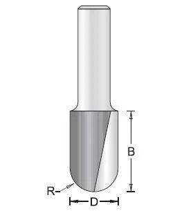 Dimar 106RL8-X Series Core Box Bits (Round Nose), 2 Flutes