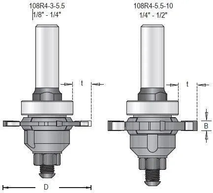 Dimar 108R4-X-X Series Adjustable Slotting CNC Router Bit System - CNC Router Store