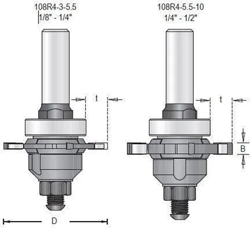Dimar 108R4-X-X Series Adjustable Slotting CNC Router Bit System