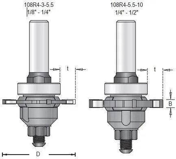 Dimar 108R4-X-X Series Adjustable Slotting CNC Router Bit System
