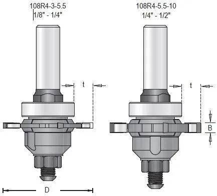 Dimar 108R4-X-X Series Adjustable Slotting CNC Router Bit System - CNC Router Store